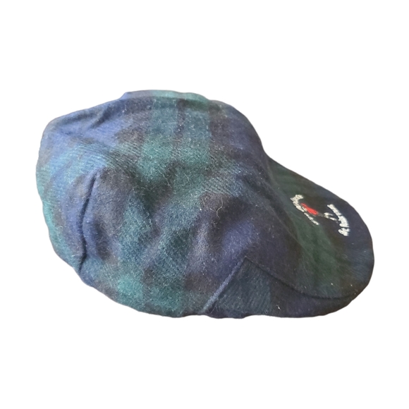 ST Andrews Old Course Golf navy tartan plaid flat hat XL - Picture 3 of 5